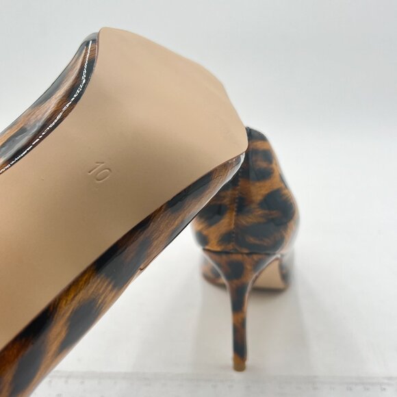 YDN Leopard Print Pointed Toe Stilettos Heel Pumps Slip on Slide Dress Shoes - Picture 6 of 8